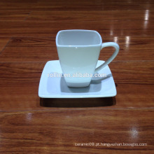 Catering Square Coffee Cup, Cerâmica Espresso Cup, personalizado e Logo Printing Cup para Hotel &amp; Restaurant